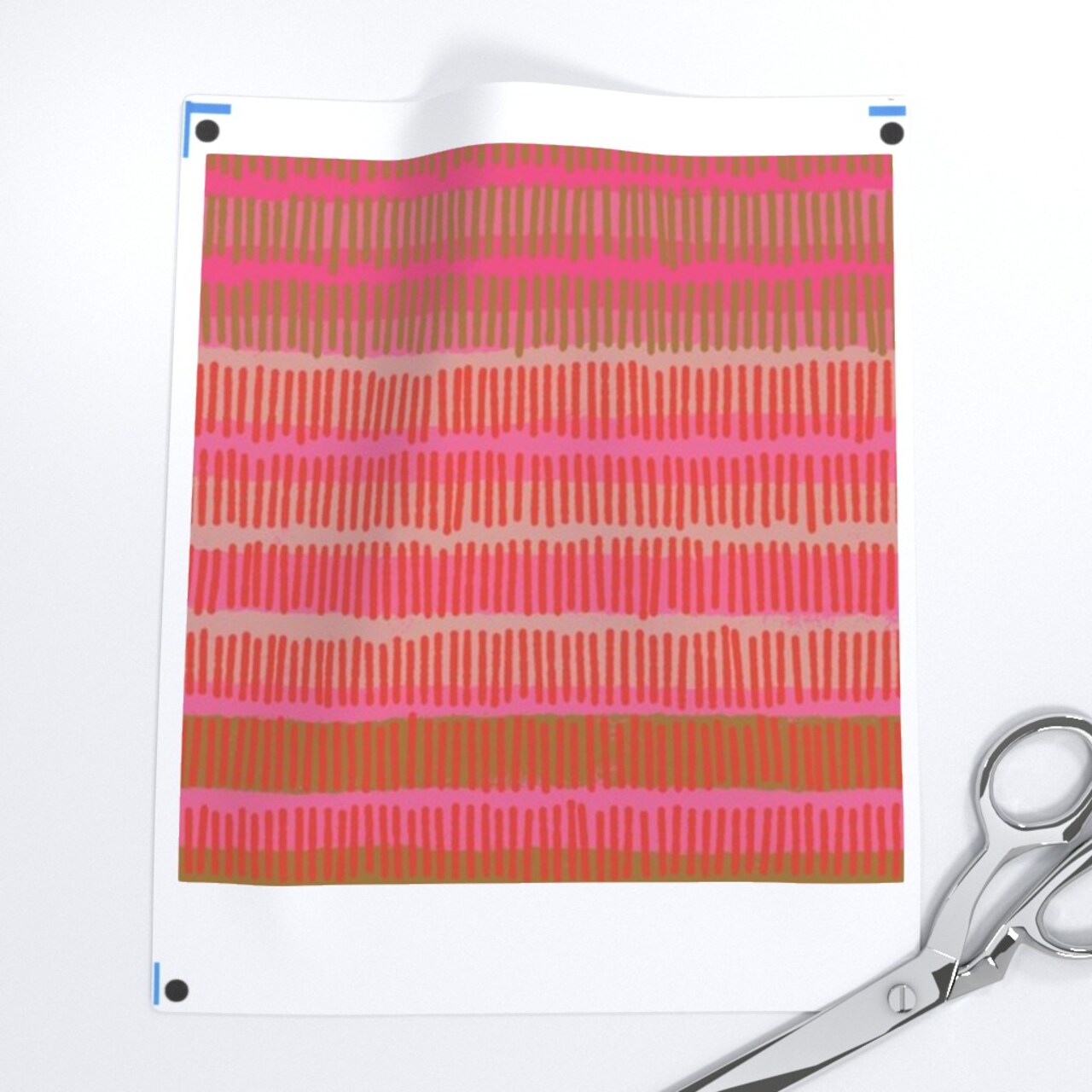 Boho Stripe Simple Global Worldly Summer Bright Pink Orange Custom Printed Fabric by Spoonflower Various Fabrics by the Yard or Fat Quarter